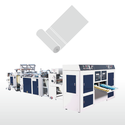Fully Automatic High Speed 2 Lines Coreless Star Seal Bag on Roll Making Machine / SR-40 / SR-50