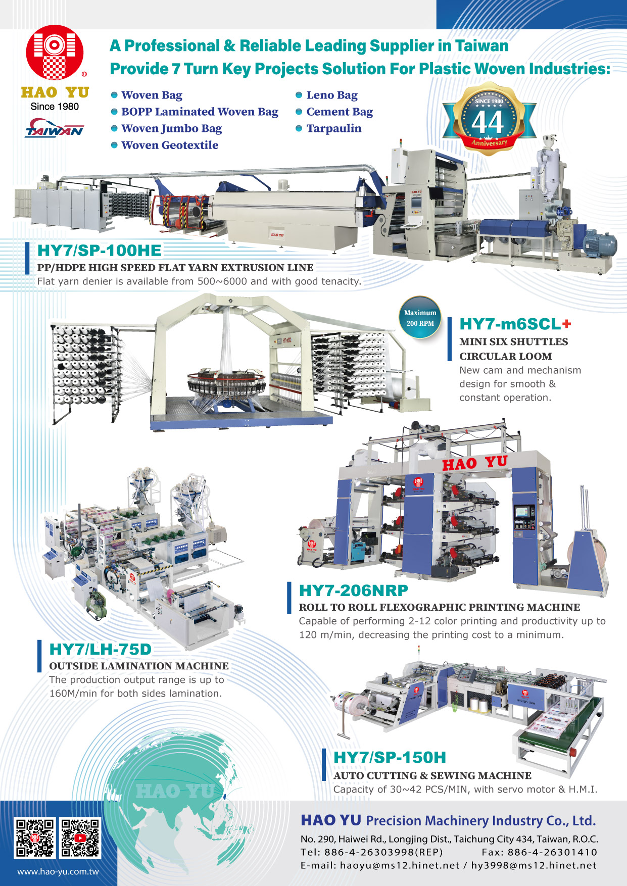 Various woven bag machines