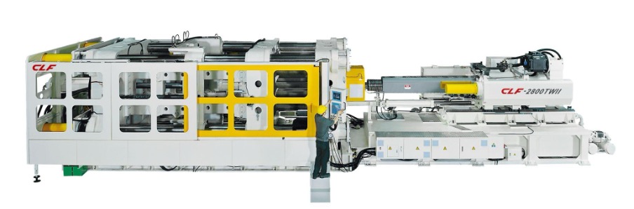 The TWII-250 features our signature five-point toggle system that reduces platen deformation and improves clamping precision.