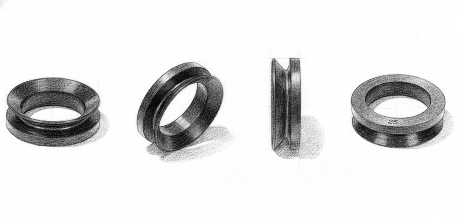 V-ring Cross Section and Mounting