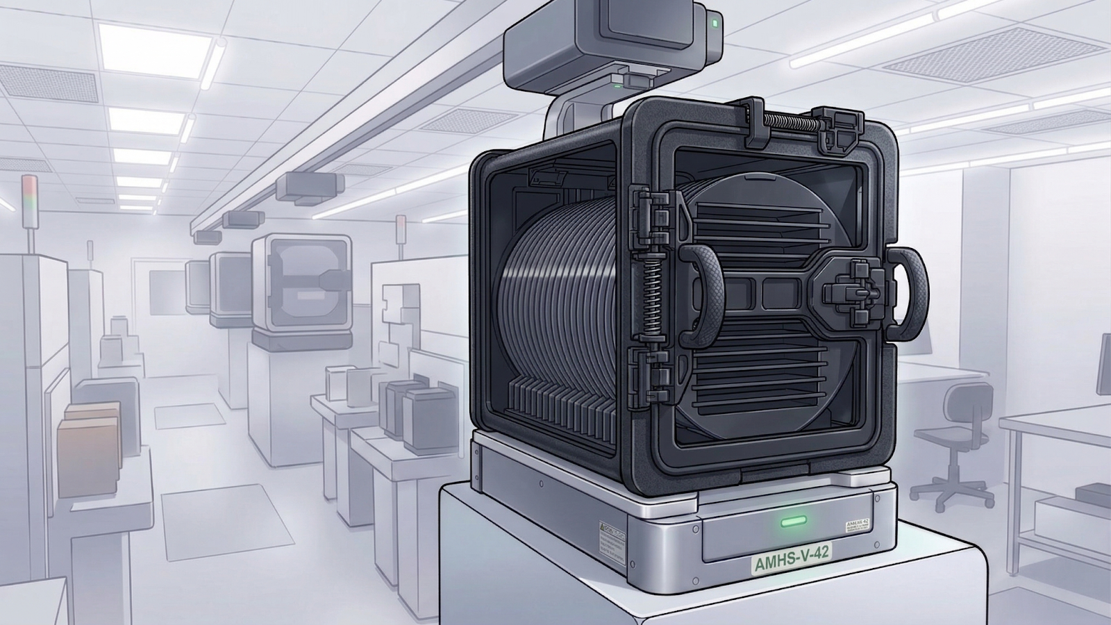 In advanced fabrication environments, wafers operate within a strictly hands-free ecosystem, transitioning between processes via overhead hoist transfers (OHT) and robotic end-effectors. A single, fully loaded FOUP represents millions of dollars in mission-critical silicon value.